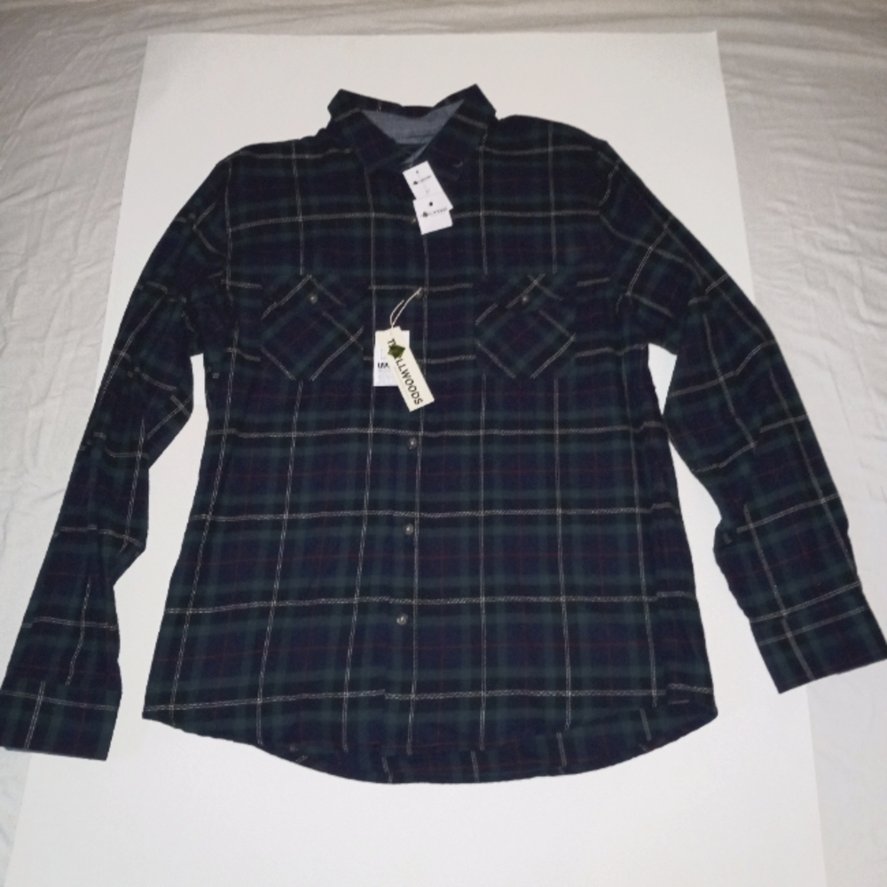 Man shirt vintage flannel tall woods size M